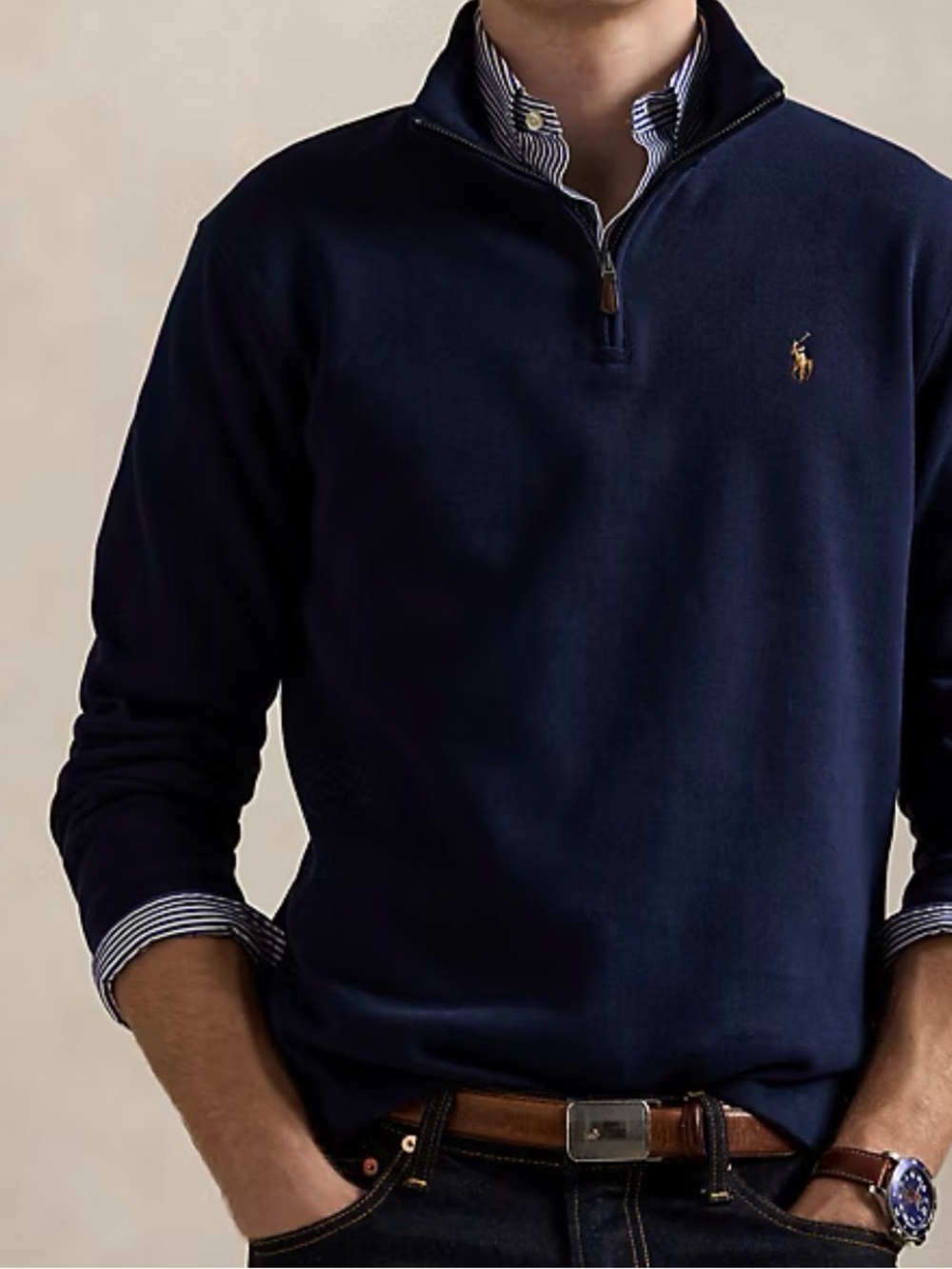 NWT Polo Ralph Lauren Estate-Rib Quarter-Zip Pullover